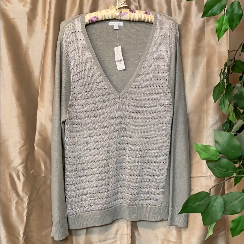 Shimmery V-Neck Sweater